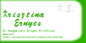 krisztina ernyes business card